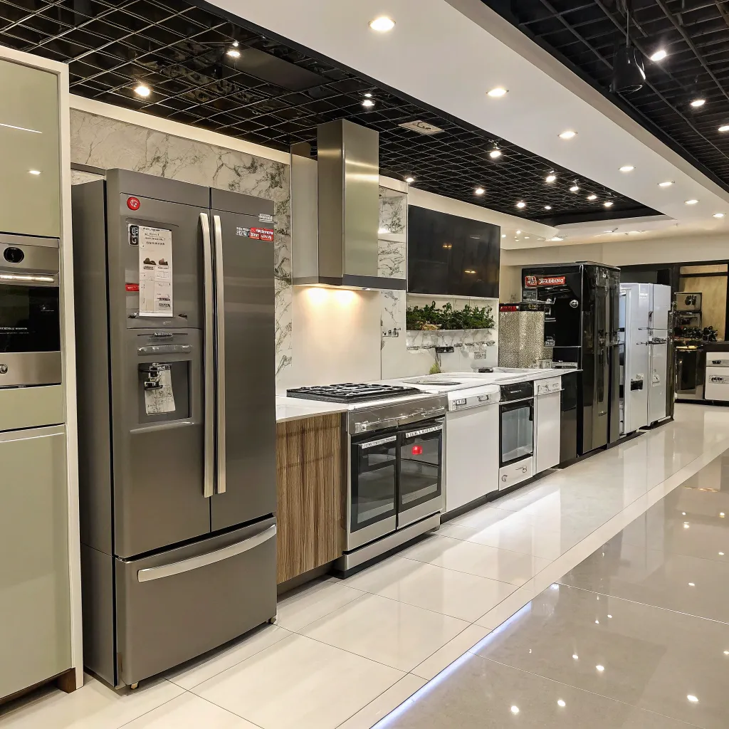 Image of KARALITHO's kitchen appliances showroom displaying various high-end appliances
